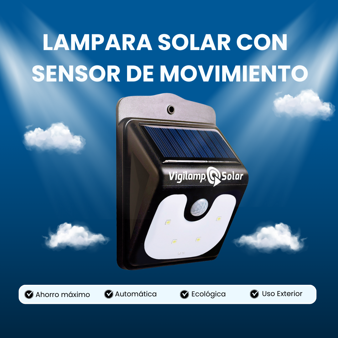 Lámpara Solar LED con Sensor de Movimiento para Exterior