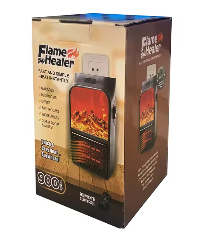 Calefactor Eléctrico Portátil Enchufable 1000W con Control Remoto