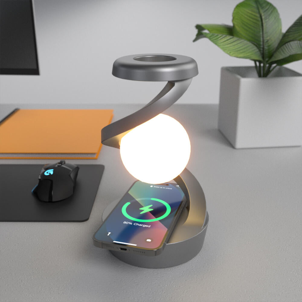Lámpara LED de Luna Flotante 3D con Carga Inalámbrica