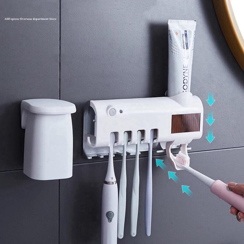 Esterilizador UV para Cepillos de Dientes 3 en 1 con Dispensador