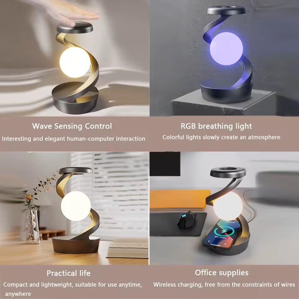 Lámpara LED de Luna Flotante 3D con Carga Inalámbrica