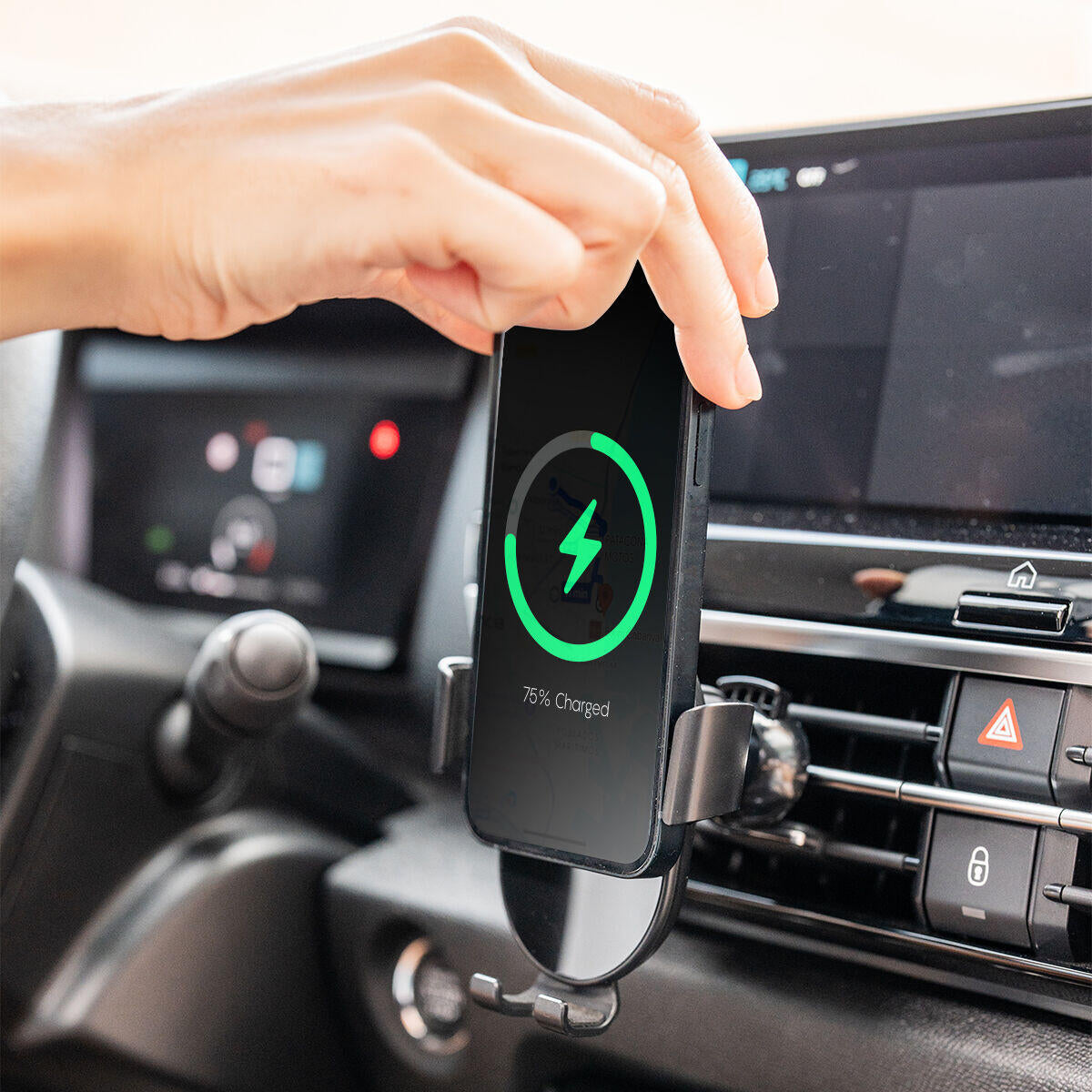 Soporte para Móvil con Carga Inalámbrica Rápida para Coche 15W