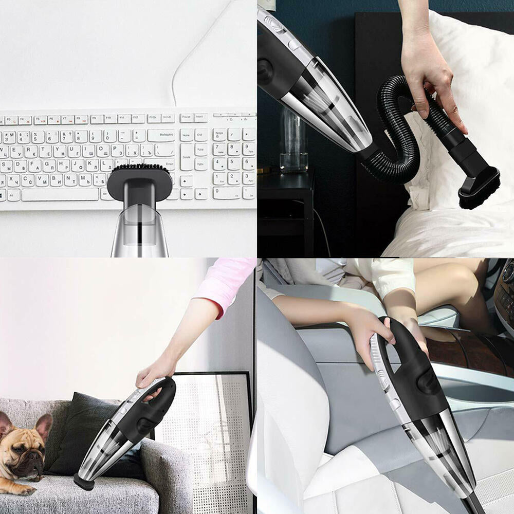 Aspiradora de Mano Inalámbrica 120W Recargable para Coche y Hogar