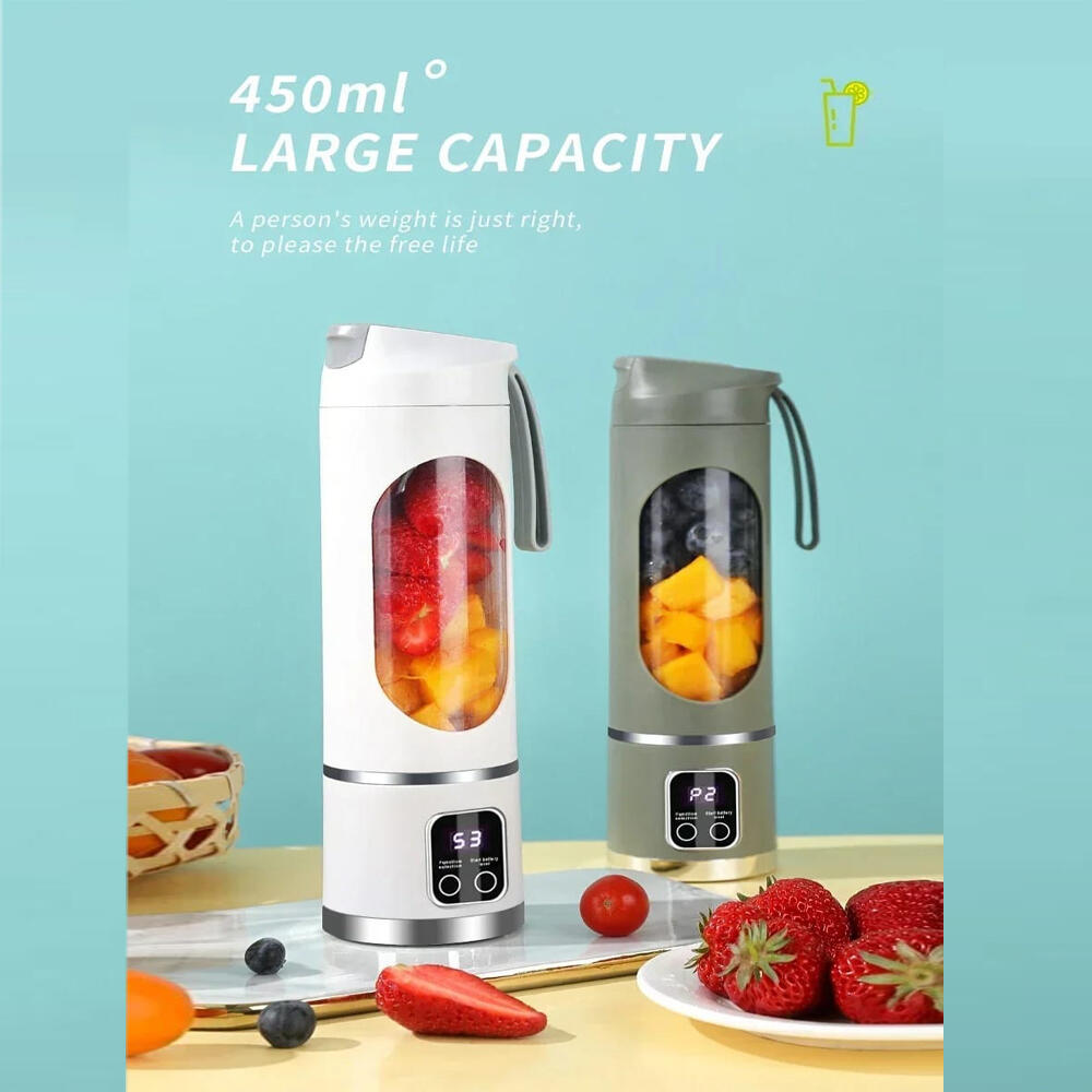 Batidora Portátil Inalámbrica Recargable 450 ml con Pantalla Digital