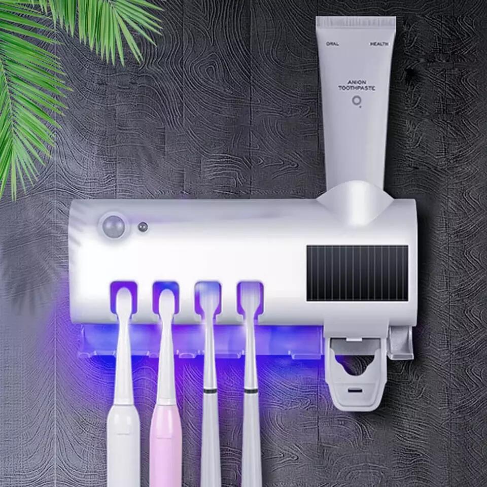Esterilizador UV para Cepillos de Dientes 3 en 1 con Dispensador