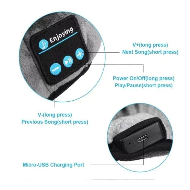 Antifaz para Dormir con Auriculares Bluetooth Integrados