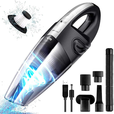 Aspiradora de Mano Inalámbrica 120W Recargable para Coche y Hogar