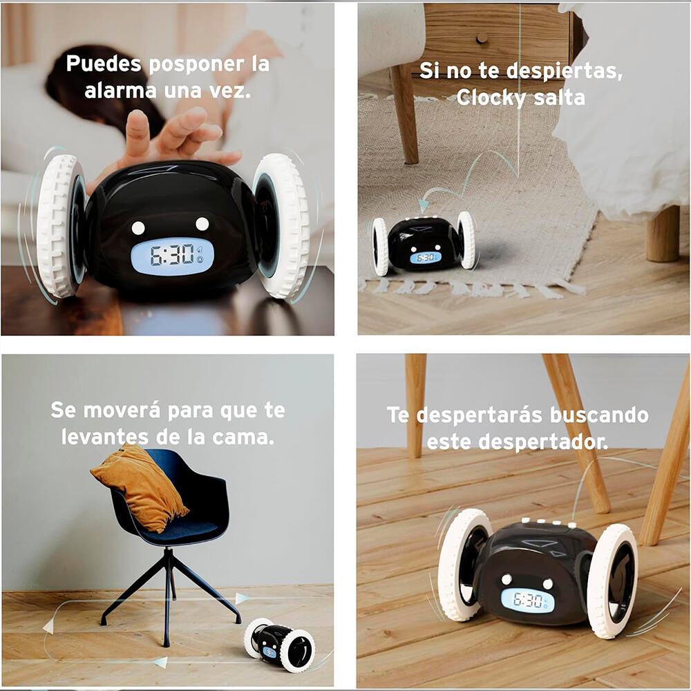 Despertador Digital con Ruedas Antisnooze de Alta Potencia